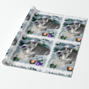 Papel De Presente Natal do Schnauzer diminuto