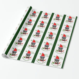 Papel De Presente Natal do Schnauzer diminuto