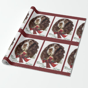 Papel De Presente Natal do Spaniel de Springer inglês