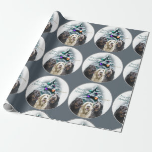 Papel De Presente Natal do trio de Labradoodle