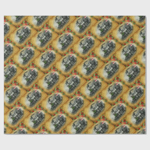 Papel De Presente Natal do Vintage Steam