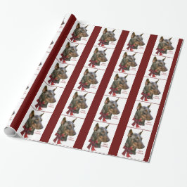 Papel De Presente Natal Doberman Pinscher