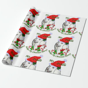Papel De Presente Natal dos amantes da caniche