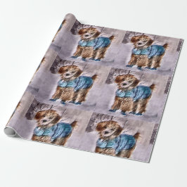 Papel De Presente Natal dos Amantes de Poodle