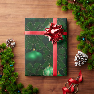 Papel De Presente Natal dos Arcos Verdes Elegantes
