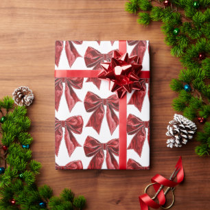 Papel De Presente Natal dos Arcos Vermelhos Chic