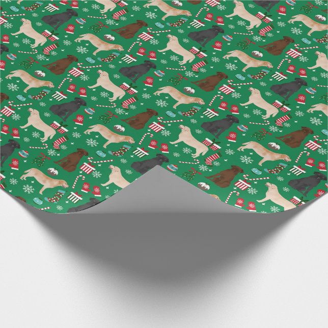 Papel De Presente Natal dos Cães Labrador (Ponta)