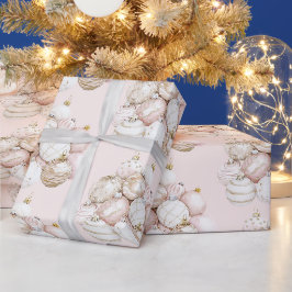 Papel De Presente Natal dos ornamentos Rosa bonito