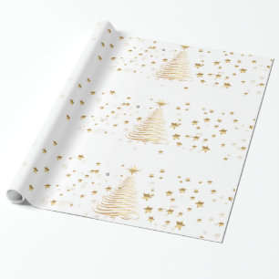 Papel De Presente Natal dourado