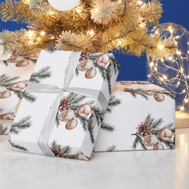 Papel De Presente Natal Dourado da Rosa Branca (Feriados)
