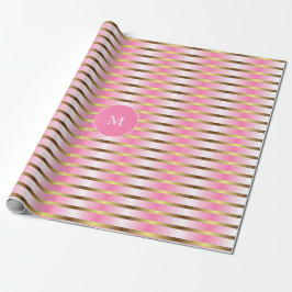 Papel De Presente Natal Dourado e branco rosa moderno