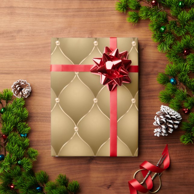 Papel De Presente Natal Dourado Elegante para o Glam Metálico (Presente de Natal)