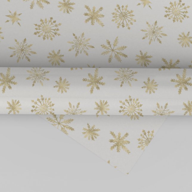 Papel De Presente Natal Dourado em Floco de Neve (Criador carregado)