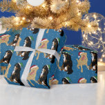 Papel De Presente Natal Dudley Labrador e Bernese Mountain Dog<br><div class="desc">Dudley Labrador Christmas</div>