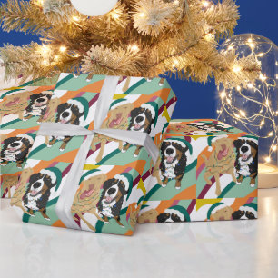 Papel De Presente Natal Dudley Labrador e Bernese Mountain Dog