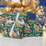 Papel De Presente Natal Dudley Labrador e Bernese Mountain Dog<br><div class="desc">Dudley Labrador Christmas</div>