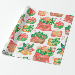 Papel De Presente Natal e Ano Novo ininterruptos com um fone