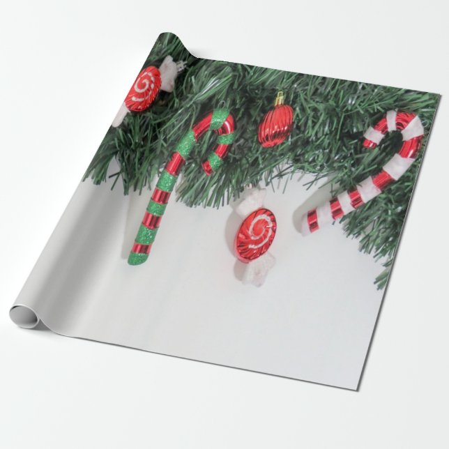 Papel De Presente Natal Elegante Chic Doces de Festa (Desenrolado)
