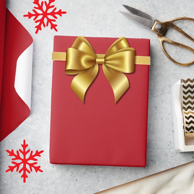 Papel De Presente Natal Elegante Vermelho Sólido (Criador carregado)