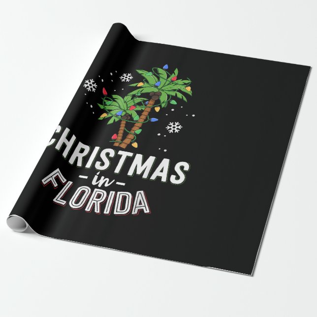 Papel De Presente Natal Em Flórida A Família Palm Trees Va (Desenrolado)