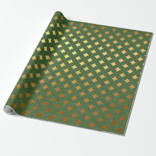 Papel De Presente Natal em folha de ouro e verde