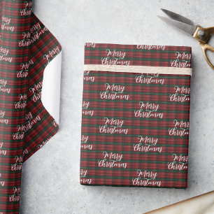 Papel De Presente Natal em Xadrez Vermelho