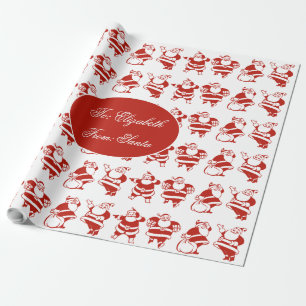 Papel De Presente Natal engraçado bonito do vermelho do teste padr