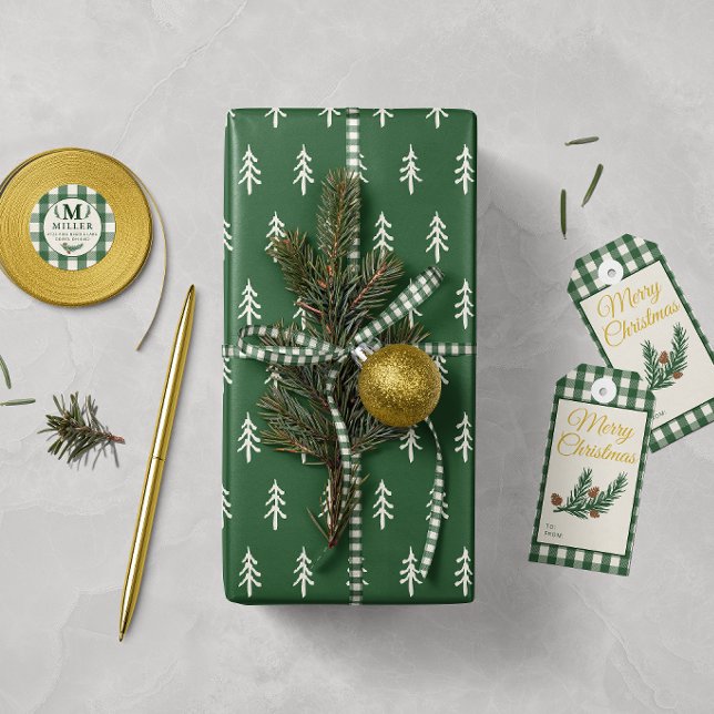 Papel De Presente Natal Escandinavo de Sempre Verde (Criador carregado)