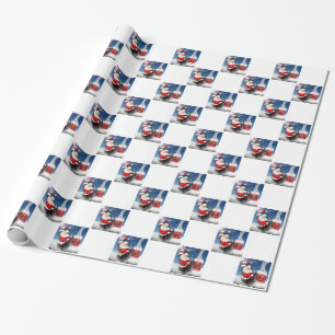 Papel De Presente Natal Eve Santa Claus Rooftop Chimney Holiday