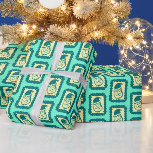 Papel De Presente Natal Fantasioso Papai Noel Fofo Feriado Brilhante