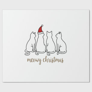 Papel De Presente Natal Felino Meowy Gato Natal Fofo Gatinho Gatos P