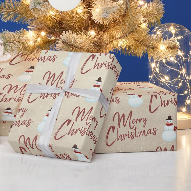 Papel De Presente Natal Feliz Boneco de Neve (Feriados)