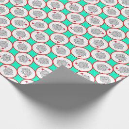 Papel De Presente Natal feliz do Hippopotamus