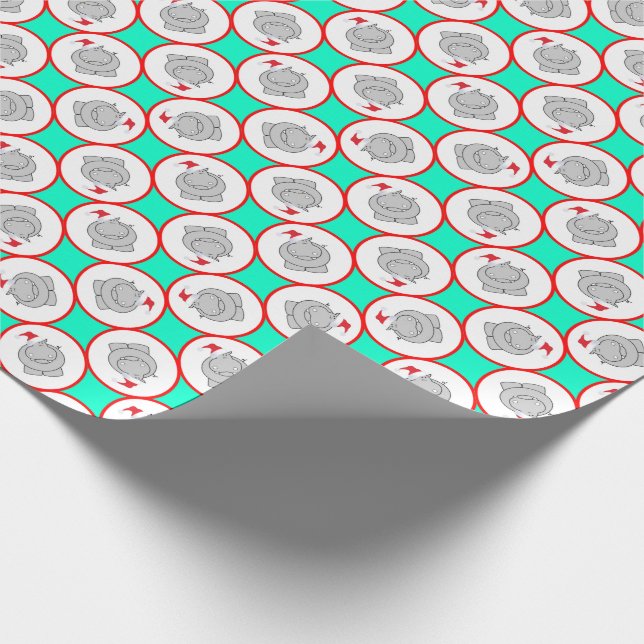 Papel De Presente Natal feliz do Hippopotamus (Ponta)