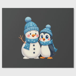 Papel De Presente Natal Feliz Natal Para Presente Pinguim Boneco de 