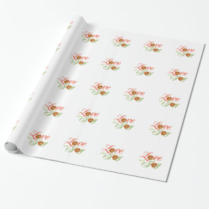 Papel De Presente Natal Feriado Amor E Joy Xmas