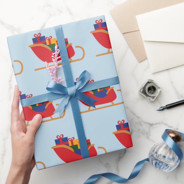 Papel De Presente Natal festivo do papai noel apresenta-se sem costu (Presentear)
