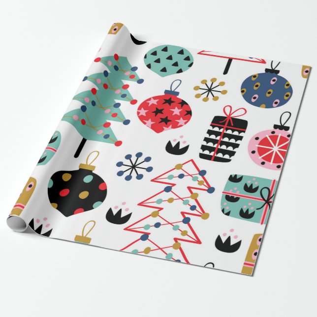 Papel De Presente Natal festivo dos feriados do teste padrão (Desenrolado)