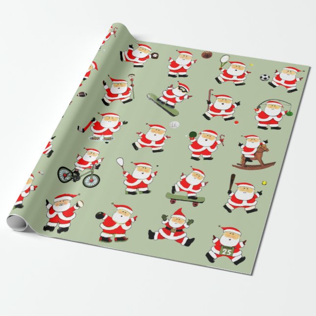 Papel De Presente Natal Fitness Esportes (Desenrolado)