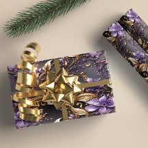 Natal floral Dourado e roxo Elegante