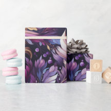 Natal floral Dourado e roxo Elegante