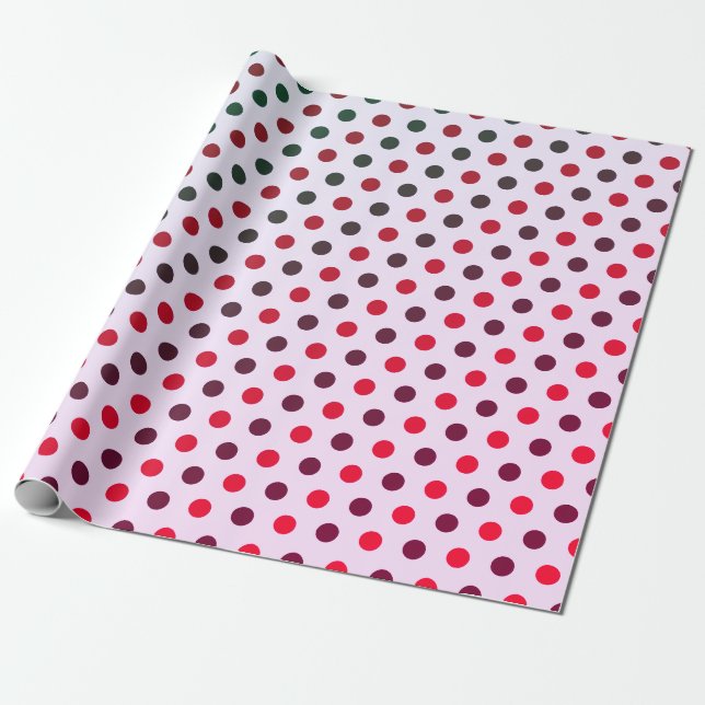 Papel De Presente Natal Geométrico de Bolinhas Roxo Escuro (Desenrolado)