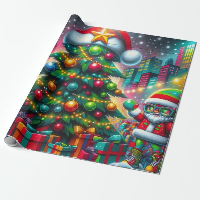 Papel De Presente Natal Grafite (Desenrolado)