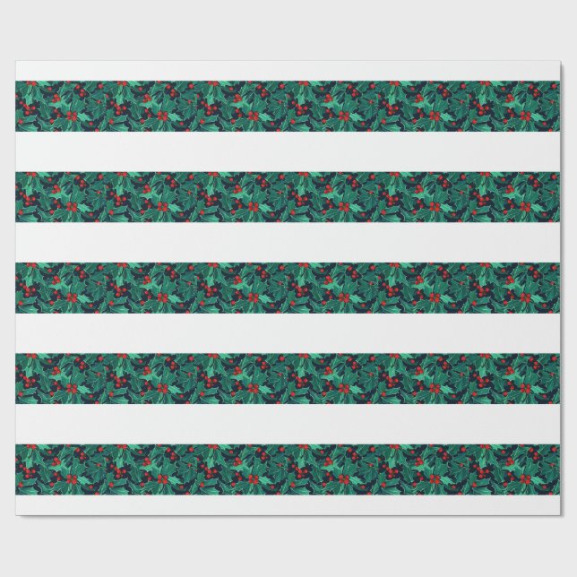 Papel De Presente Natal Holly (Aberto)