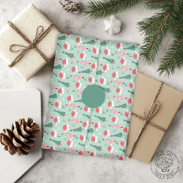 Papel De Presente Natal Hortelã Alegre
