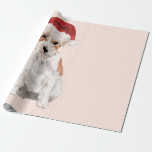 Papel De Presente Natal Jack Russell Dog Santa Hat