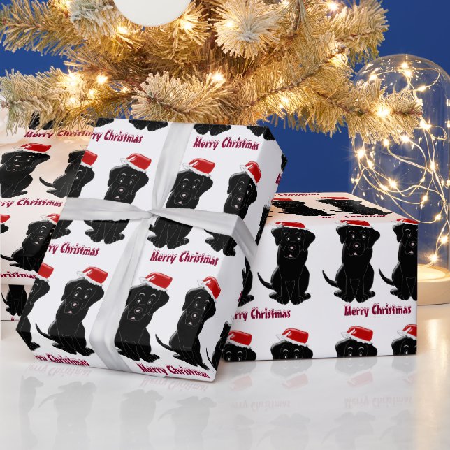 Papel De Presente Natal Labrador Preto (Feriados)