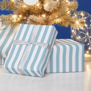 Papel De Presente Natal Listra Azul Clássico