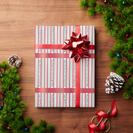 Papel De Presente Natal Listrado de Vermelho e Verde
