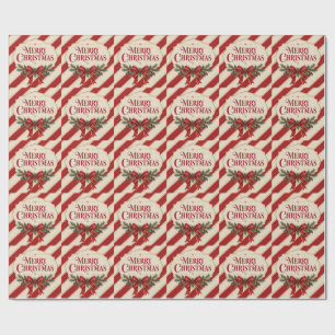 Papel De Presente Natal Listrado, Estilo de Saudação de Natal